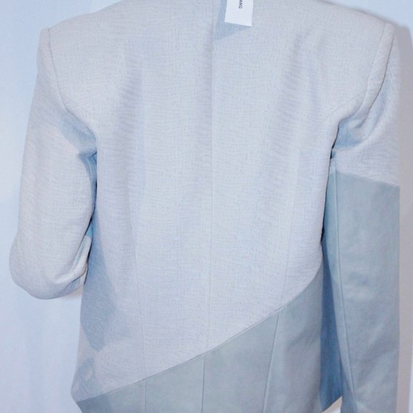 HELMUT LANG Asymmetric  LEATHER Combo JACKET Blazer - Picture 7 of 8